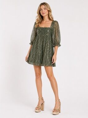 altar'd state green sequin dress | Dresses | Altard State Shandra Surplice Ruched Keyhole Long Sleeve Valencia sequin mini dress